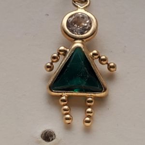 14kt Girl birthstone charm